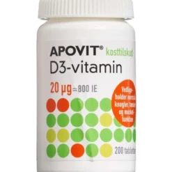 APOVIT D3-VITAMIN TABLETTER (20 MIKG) 200 STK