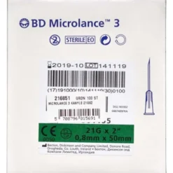 BD MICROLANCE 3 (21G/50MM) KANYLER
