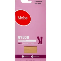 MABS NYLON WIDE KNÆSTRØMPER (SAND/XL)