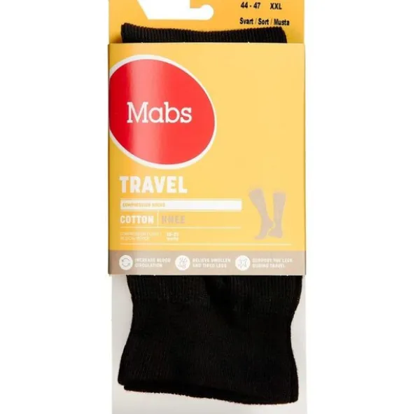 MABS TRAVEL REJSESTRØMPER (SORT/XXL)