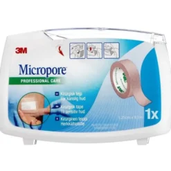 3M MICROPORE PAPIRTAPE M. DISPENSER (BEIGE, 1,25 CM)