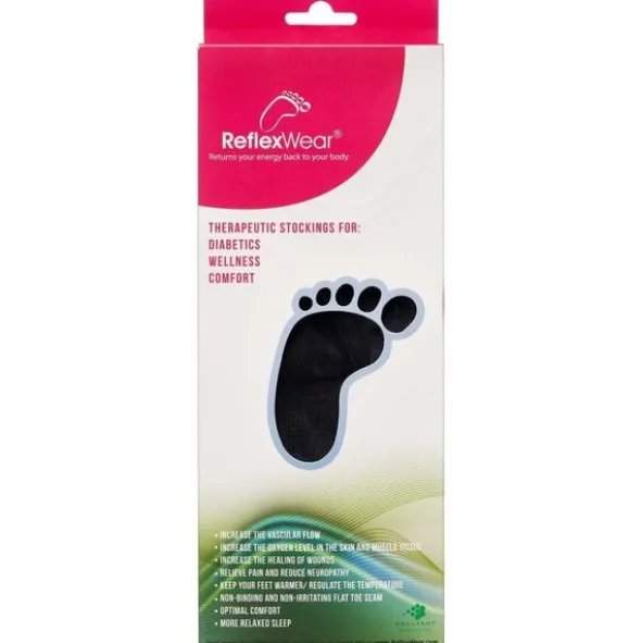 REFLEXWEAR TERAPEUTISK ANKELSTRØMPE (L/TYND/SORT)