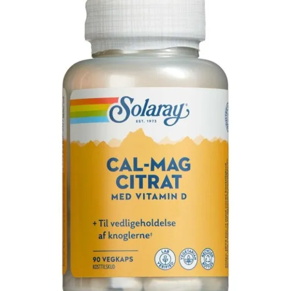 SOLARAY CAL-MAG CITRAT MED VITAMIN D KAPSLER (90 STK)