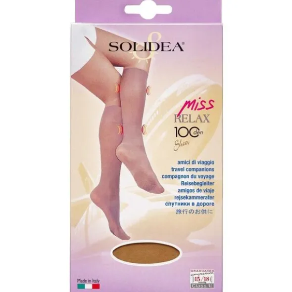 SOLIDEA MISS RELAX 100 SHEER KNÆSTRØMPE (L/CAMEL)