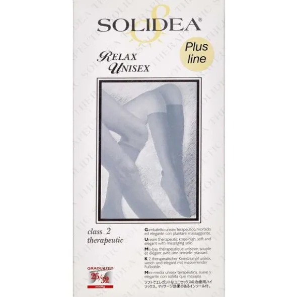 SOLIDEA RELAX UNISEX THERAPEUTIC STRØMPE (L+/SORT/LUKKET)